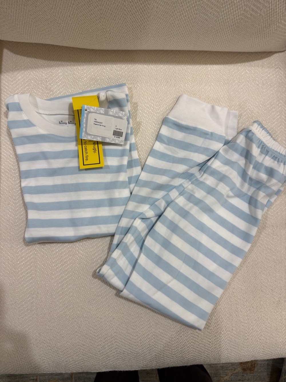 Kissy Kissy Light Blue & White Striped Kids Pajama Set